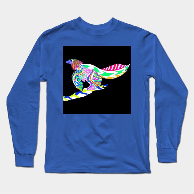 winged dinosaur fossil in magnificent mexican colors Long Sleeve T-Shirt by jorge_lebeau